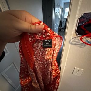 Flower orange skirt